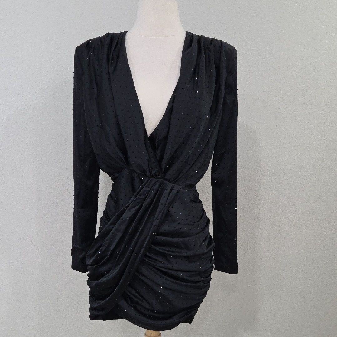 House Of Cb Black Long Sleeve Dress